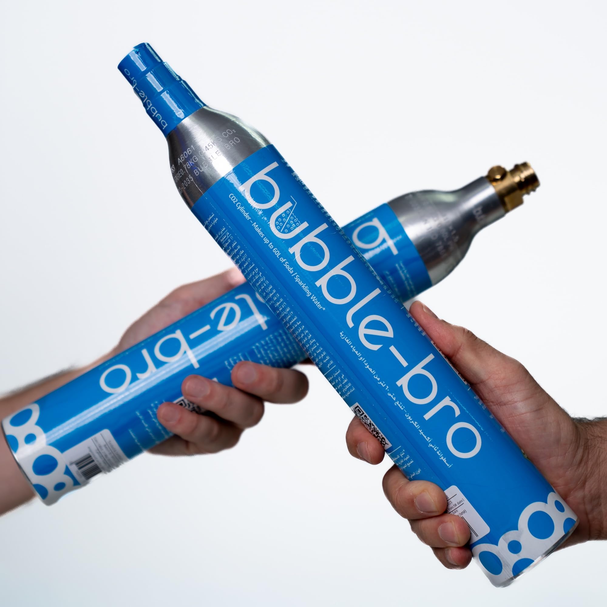 bubble-bro60L CO2 Cylinder Refill Exchange - Exchange Empty Cylinder with a Full Cylinder | 410g Food-Grade CO2, Compatible with Soda Machine & Other Standard EU/US 60L Soda Makers