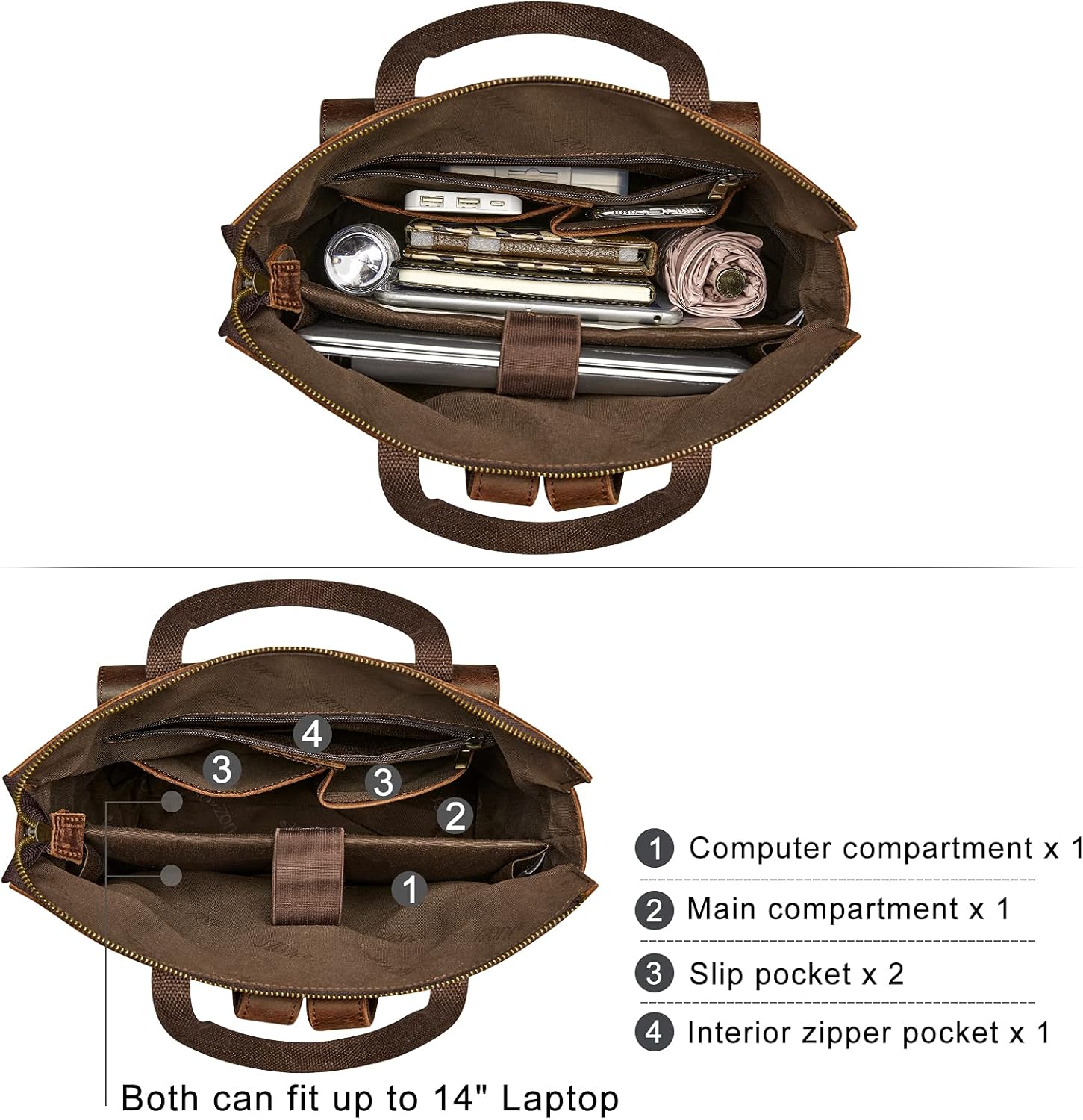 S-ZONE Women Genuine Leather Backpack Purse Retro Top-handle Bags Vintage Totes - Image 5