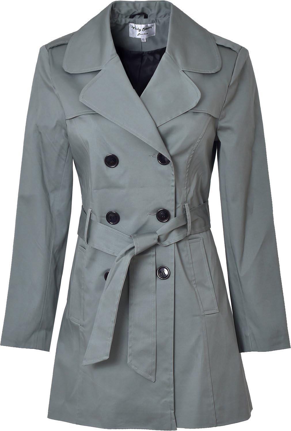 *S/S*14 Ladies Lightweight Belted MAC Trench Coat (24, Light Olive)