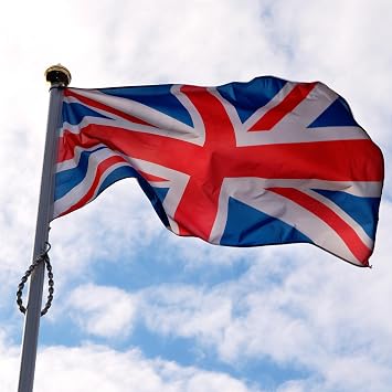 Union Jack Flag Large British Flags 5x3ft Double-Sided Polyester, Brass Grommets for British Decorations, World Cup Football Parties, Sports Games Events, Outdoor & Indoor Use Big United Kingdom Flag