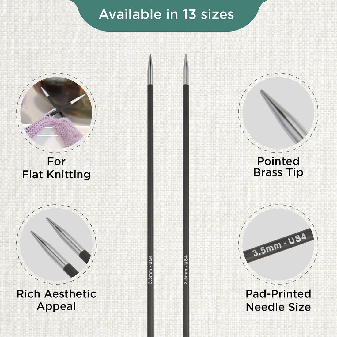 KnitPro Karbonz Single Pointed Needle 14" (35cm) | US Size 4 (3.5mm)