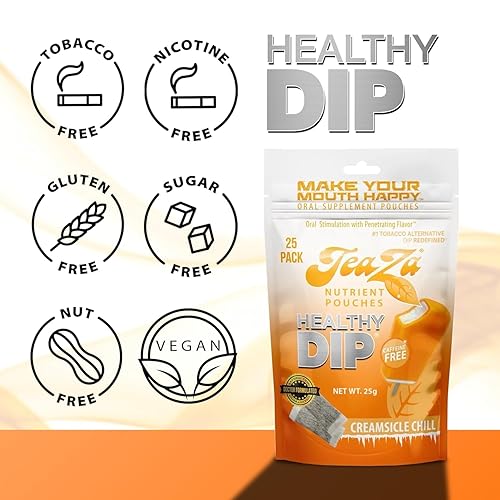 Vista 63 de Teaza Bolsas energéticas a base de hierbas, para masticar tabaco, alternativa sin nicotina, tabaco alternativo y inmersión saludable, sabor tropical