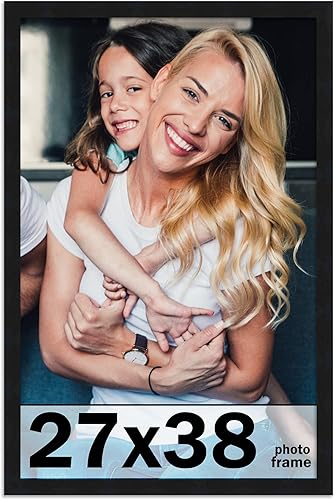 Marco de fotos negro de 27 x 38 pulgadas, marco de fotos moderno completo que incluye protector de acrílico UV, tablero de respaldo de espuma sin disponible en Yaxa El Salvador