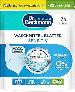 Dr. Beckmann Waschmittel-Blätter Sensitiv BAUMWOLLBLÜTE; 25 Blätter