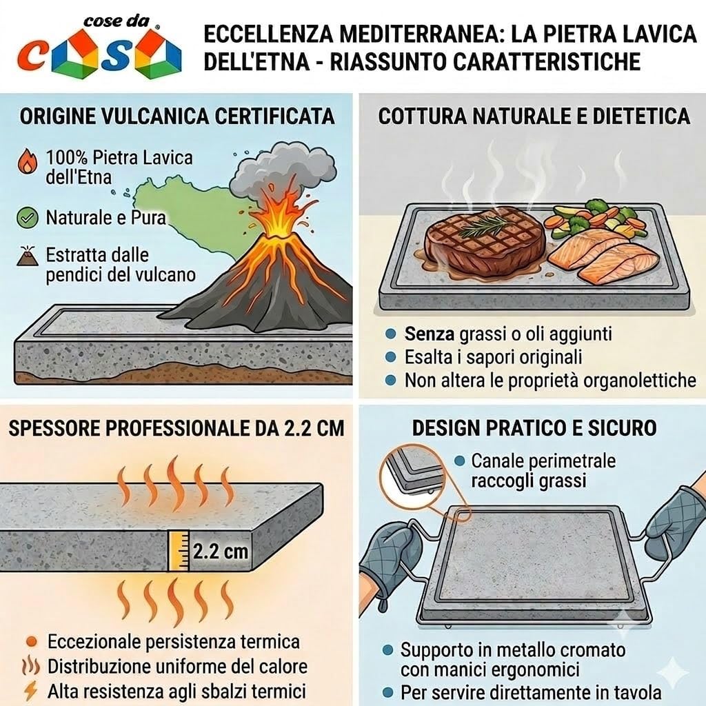 Pietra Ollare grande 60x40 cm con Stand in Metallo Piastra Vulcanica Bistecchiera & Grill da Tavolo Barbecue Griglia per Servire Carni Verdure pesce cottura Dietetica con Canale Raccogli Grassi