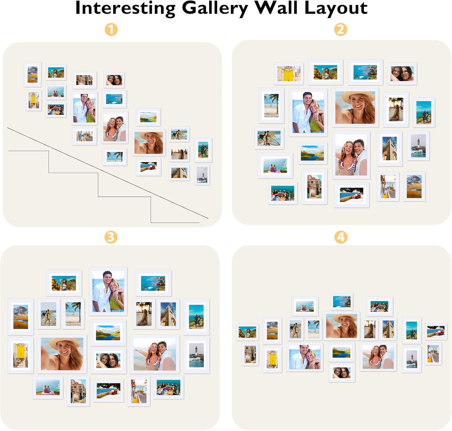 20 Packs Picture Frames Collage Wall Decor for Wall Hanging or Tabletop Display, Gallery Wall Frame Set for Family, Multi Sizes Photo Frames Collage Including 3Pcs 8x10, 8Pcs 5x7, 9Pcs 4x6, White