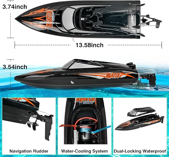 Cheerwing Skater RC Boat, Self-Righting Remote Control Boat 25km/h High Speed Racing Boats Toys for Pools & Lakes, 2 Batteries