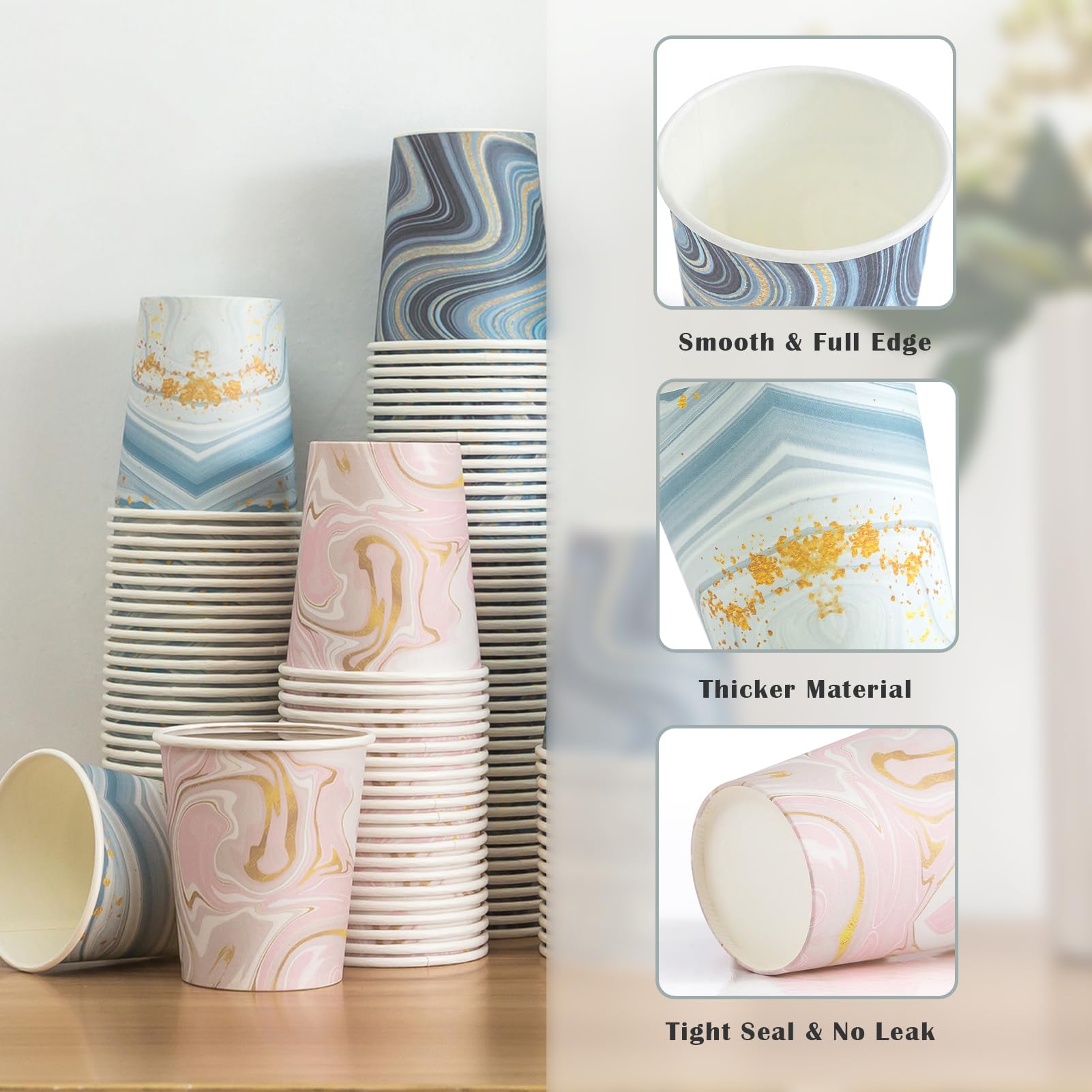 BYSNOW Paquete de 300 vasos de papel desechables de 5 onzas, vasos de baño pequeños, vasos de papel para baño (mezclados)