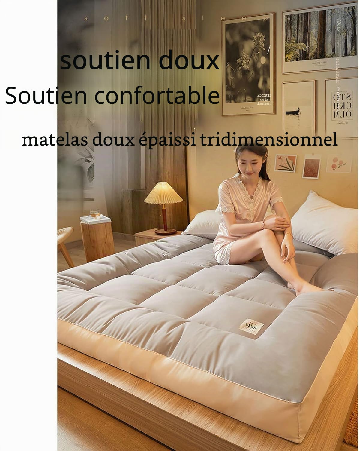 Futon-Tatami Japonais Pliant, Matelas Rembourré, Épais, Lit De Sol en Rouleau, Surphaet Antidérapant pour Chambre Conviviale, Dortoir D'étudiants (150 * 200cm)