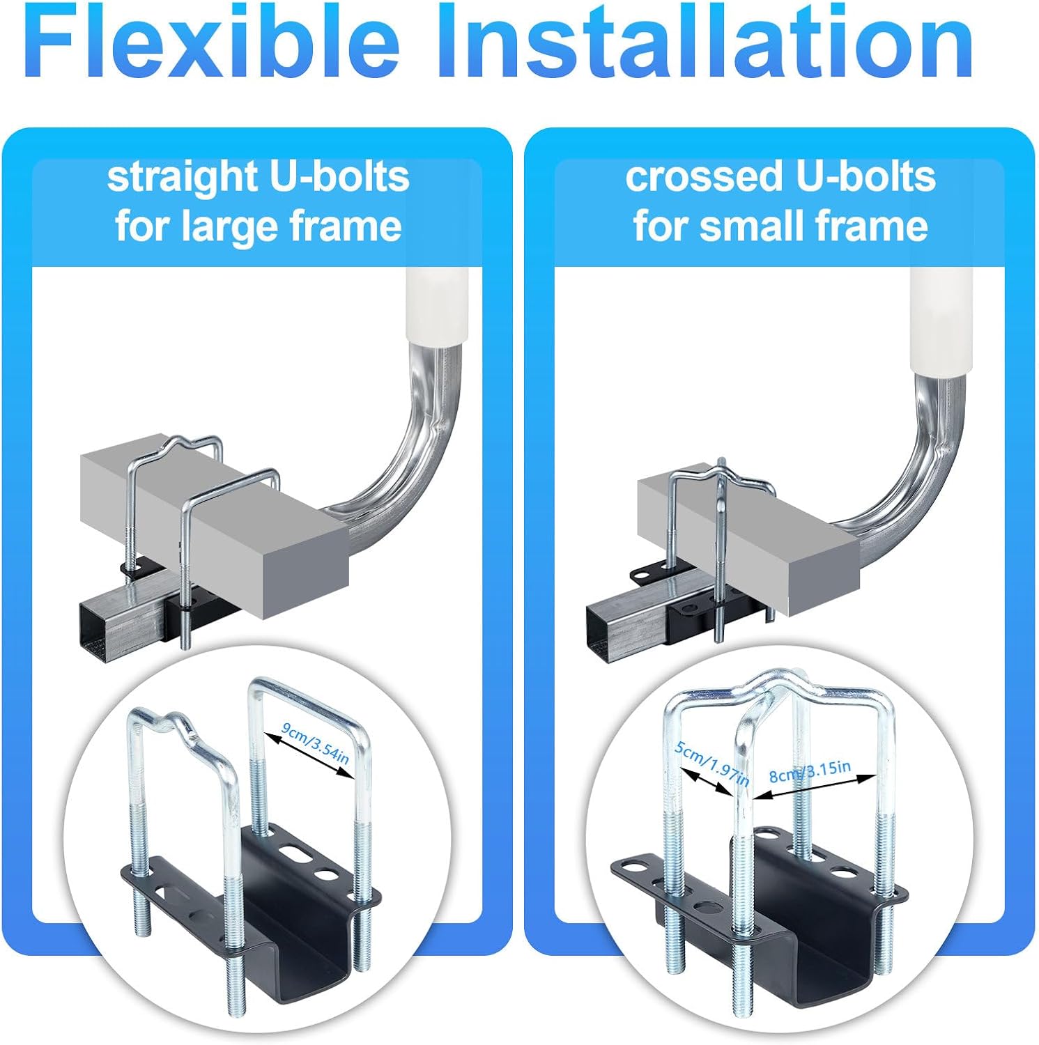 Boat Trailer Guides 40”/48” Height Adjustable, Rustproof Galvanized Steel Boat Trailer Guides Poles Kits with PVC Pipes,for Ski Boat, Fishing Boat, Sailboat Trailer