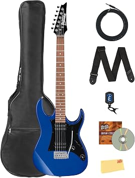 Ibanez GRX20Z RG Gio Electric Guitar - Jewel Blue Bundle with Gig Bag, Tuner, Instrument Cable, Picks, Austin Bazaar Instructional DVD, and Polishing Cloth