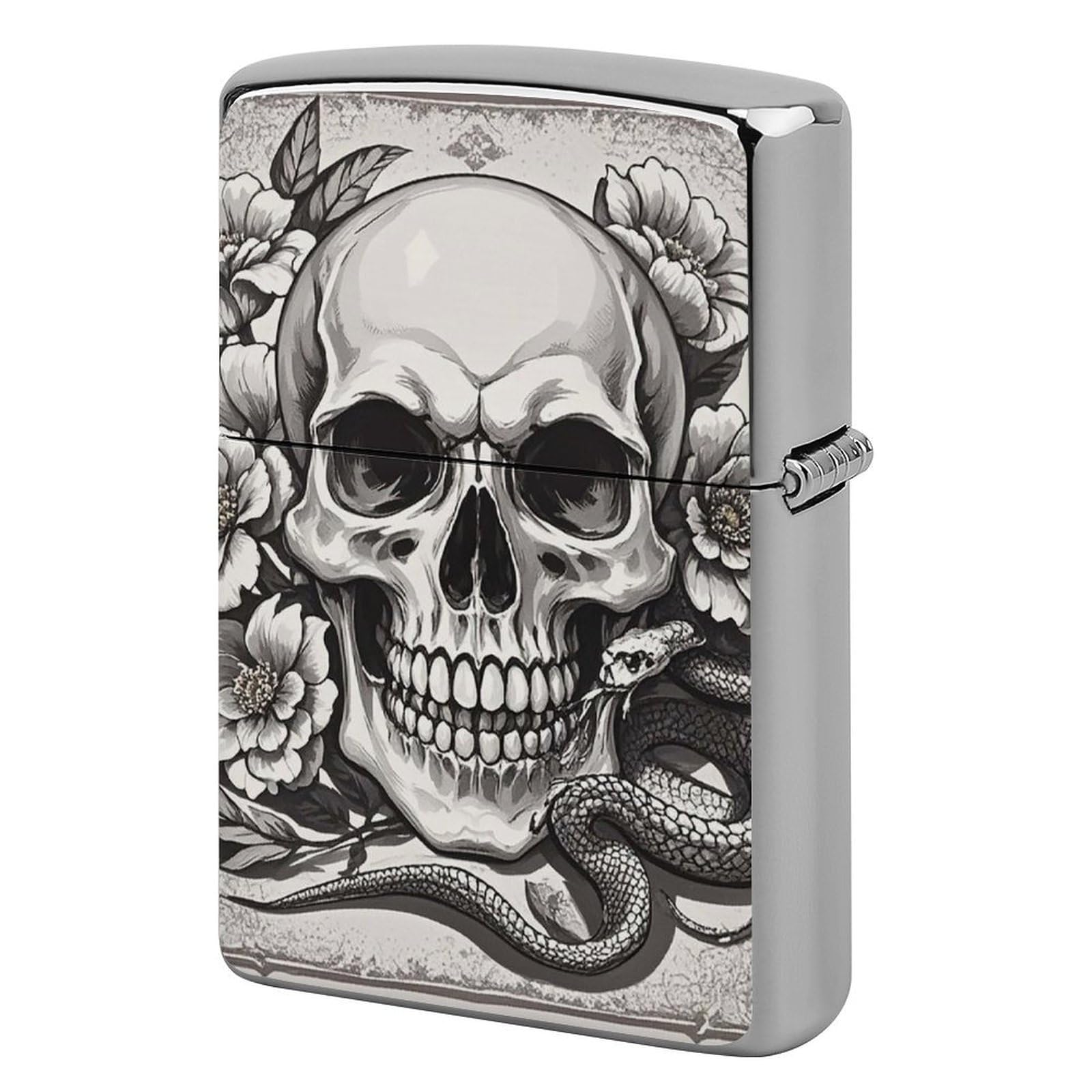 Terrifying Skull Lighter Case Vintage Metal Lighter Cover Reusable Lighter Protective Sleeve Unique Design Personalized Lighter Sleeve Holder Against Dust and Scratches