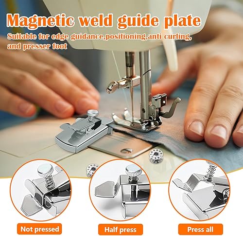 Miniatura 2 de GCXIXPY Guía magnética de costura para máquina de coser, guía de costura magnética Buddy con clip, regla de guía de costura universal, regla de