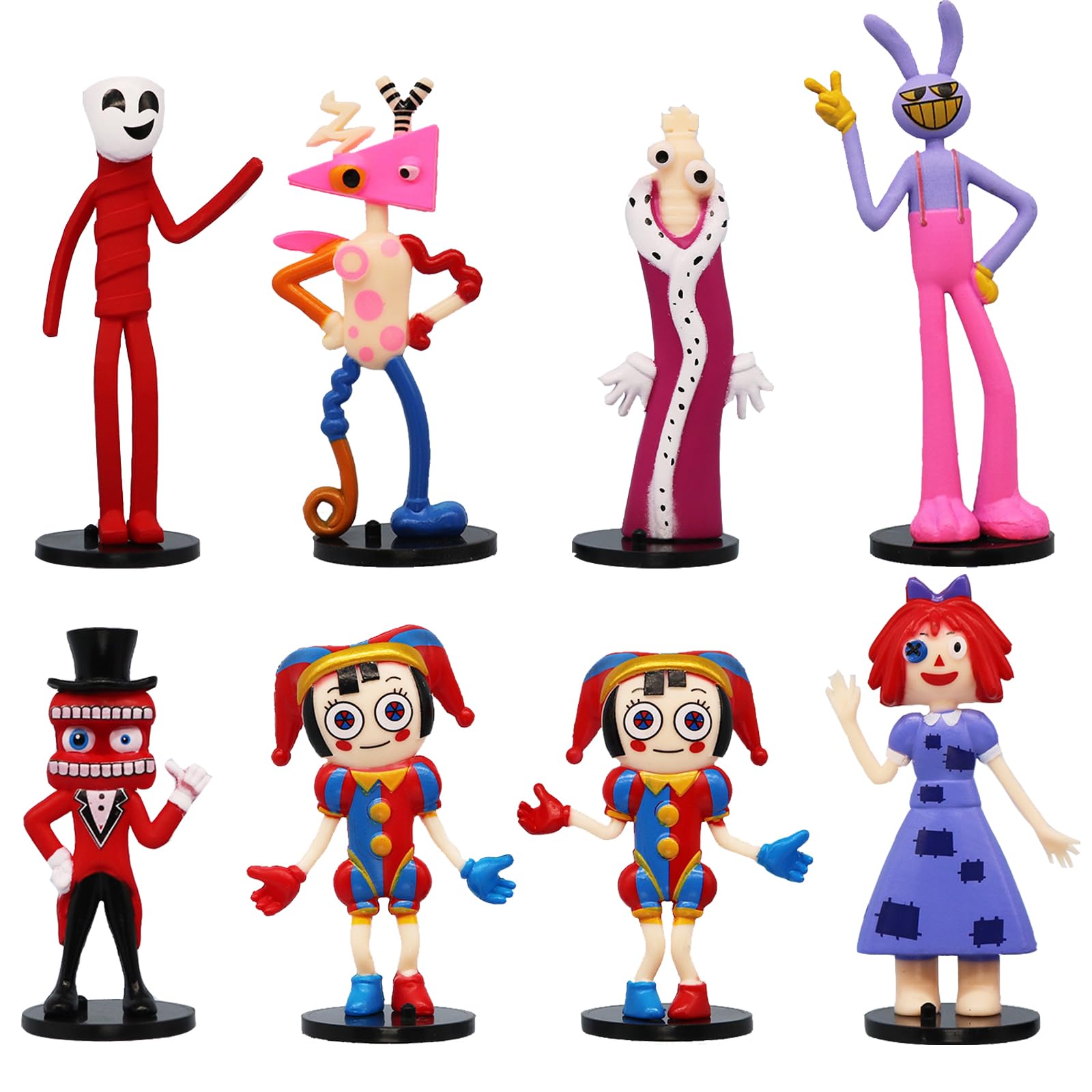 Set di Figure Del Circo Digitale, 8 Piezas Digital Circus DecoracióN para Tarta, Mini Figuras Decoración Tarta, Figura de Acción de Circo para Decoración de Pastel Regalos de Cumpleaños para Niños