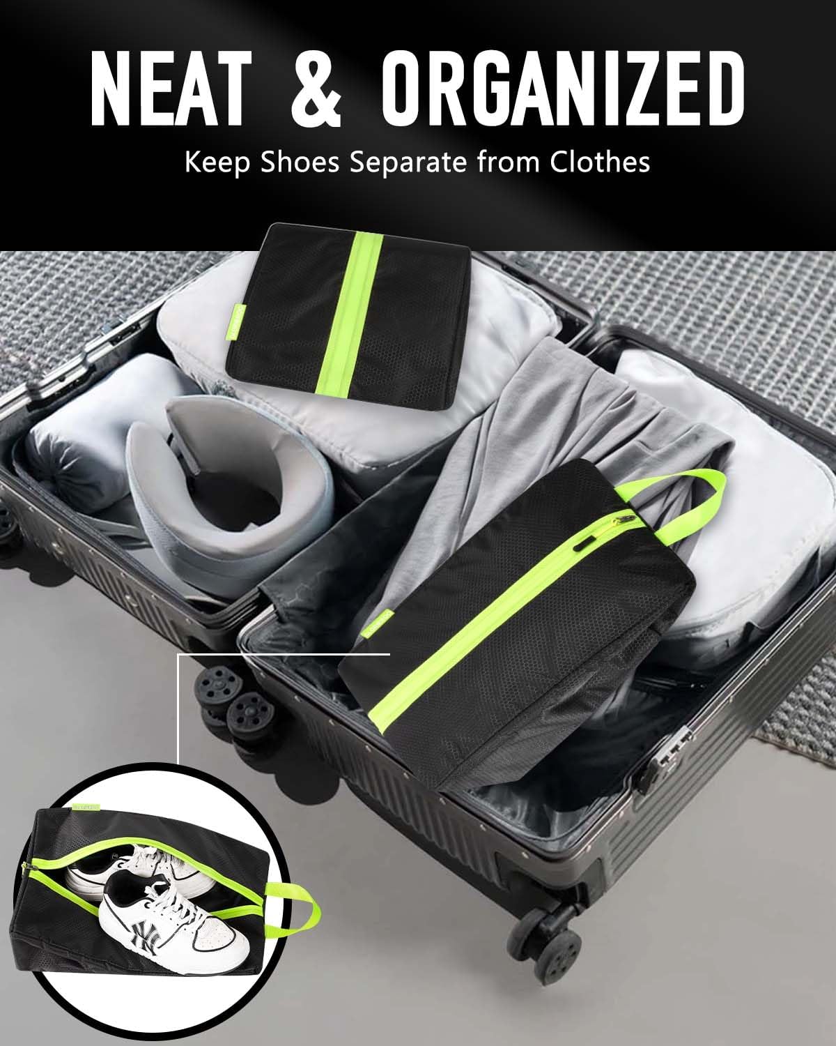 Bolsas de tacos para deportes a prueba de olores, Negro y Negro, Standard 14 US, Deporte