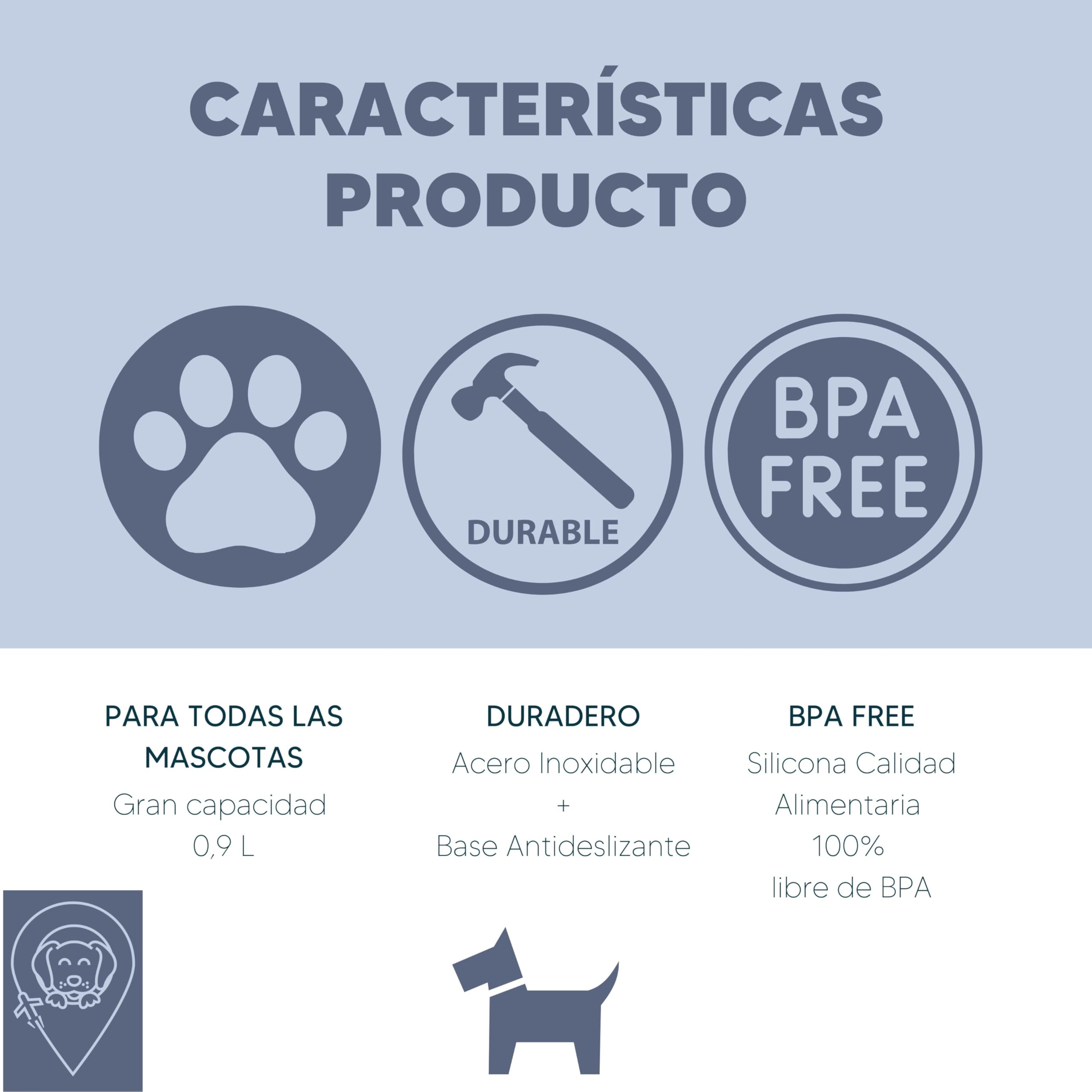 KPET® Comedero y Bebedero Plegable 2 en 1 para Perros y Gatos – Bowl Portátil de 900 ml con Acero Inoxidable + Tazón Silicona, Antideslizante y Fácil de Limpiar – Ideal Coche, Viajes y Senderismo