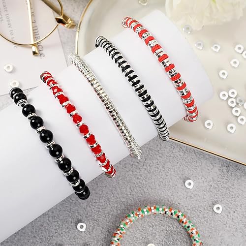 Miniatura 25 de 1500 cuentas espaciadoras redondas planas de 0.236 pulgadas (0.236 in), cuentas sueltas para hacer joyas para manualidades, pulseras, collares
