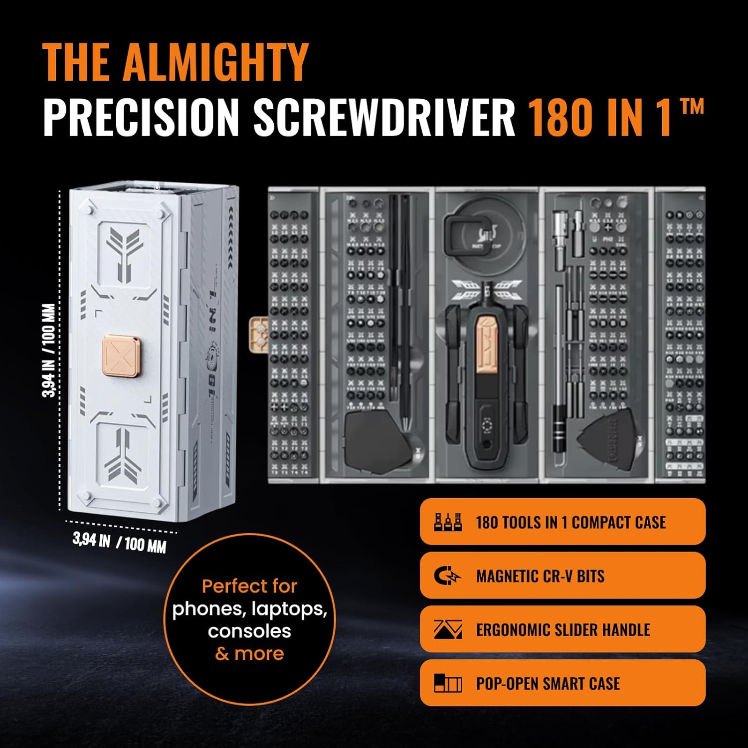 180-in-1 Precision Screwdriver Set | Portable Magnetic Repair Kit for Electronics, Laptop, PC & Small Devices | Compact Hand Tool for Building, DIY & Professional Use