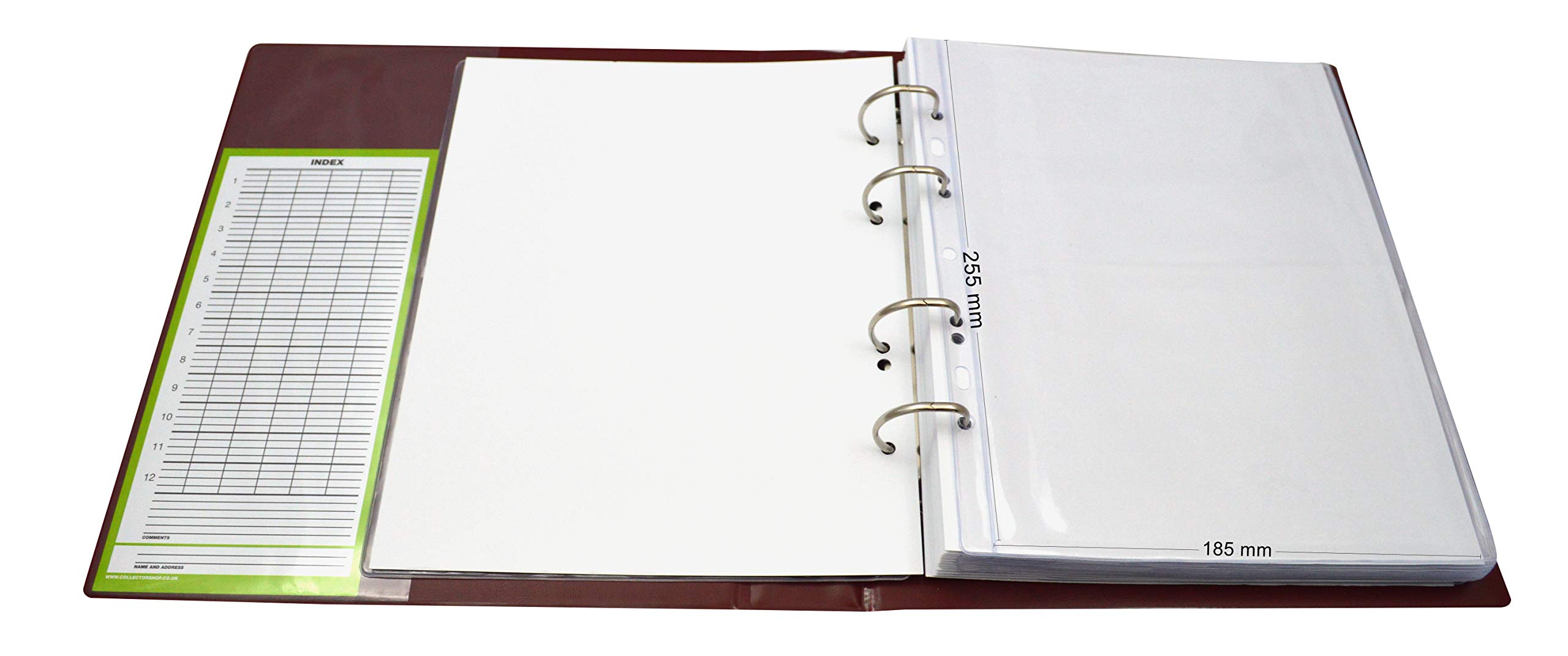 COLLECTOR - Classeur pour en étui Les Billets en Format d’Un Livre avec 15 Pages et 15 diviseurs – très Large capacité (Rouge)