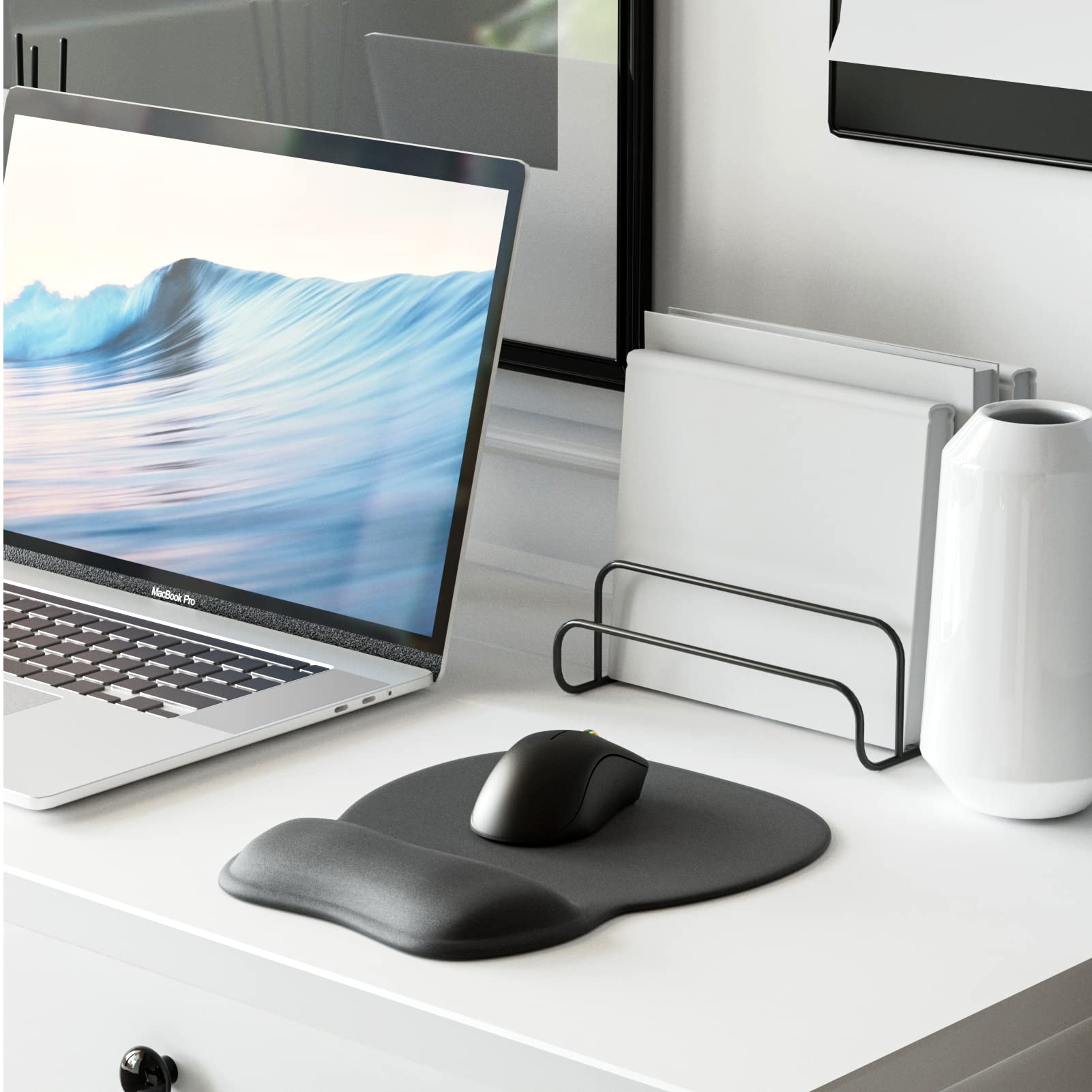 KTRIO Tappetino Per Mouse 3 Pezzi - 280x220 Mm, Superficie Liscia, Base Antiscivolo, Nero - Foto 12