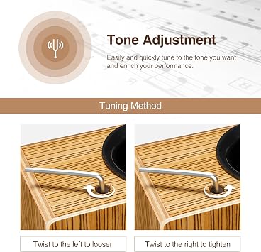 POGOLAB Travel Cajon Drum, Portable Adjustable Tone Thick Wooden Cajon with Adjustable Strap & Storage Bag, Musical Hand Drum with Guitar Steel Strings, Compact Size Percussion Instrument Kit