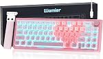 Womier 60% Keyboard QMK/VIA, Pink Gaming Mechanical Keyboard Creamy | Hot Swappable Gasket Mount RGB Wired Jade Keyboard, Jelly Keycaps POM Linear Switch for Windows/MAC(VK66 PRO Jelly)