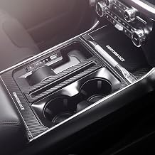 BETTERHUMZ Gear Shift Panel Cover Sticker Compatible with Ford | F150 2021 2022 2023 2024 2025 for Alcantara Carbon Leather Central Control Car Interior Accessories Carbon Leather