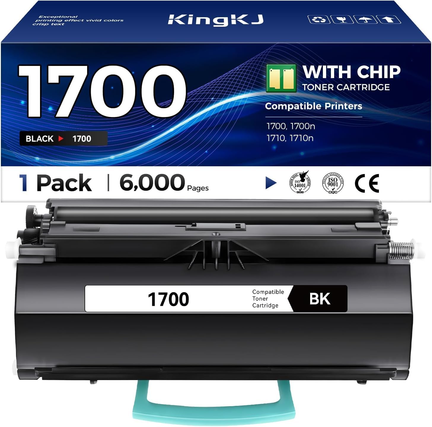 1700 1700N Black Toner Cartridge 1-Pack Compatible Replacement for Dell 1700 1700n 1710 1710n Printer 310-5400 310-5402 310-7039 310-7022 310-5399 310-7023 310-7025 310-5401 310-7038 310-7020 310-7040