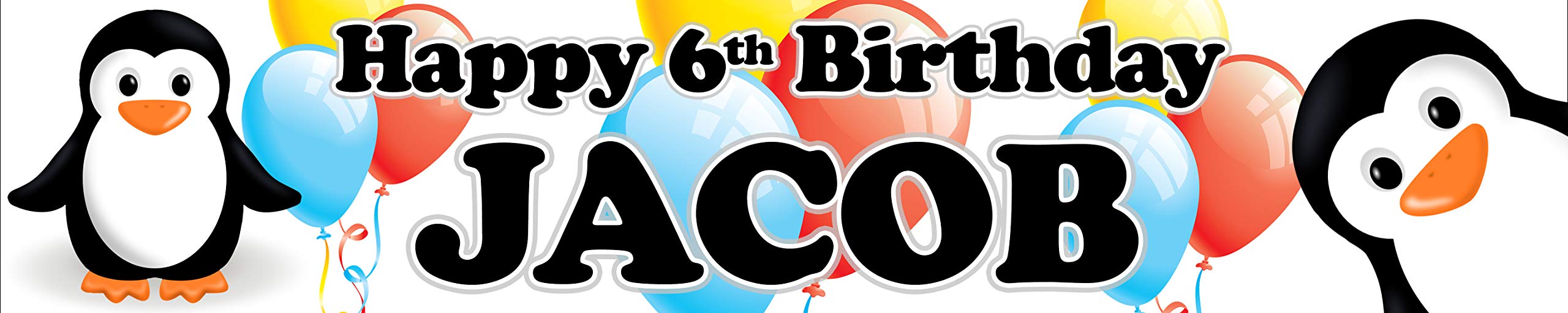 Kopek 2 x Personalised Penguin Birthday Banners