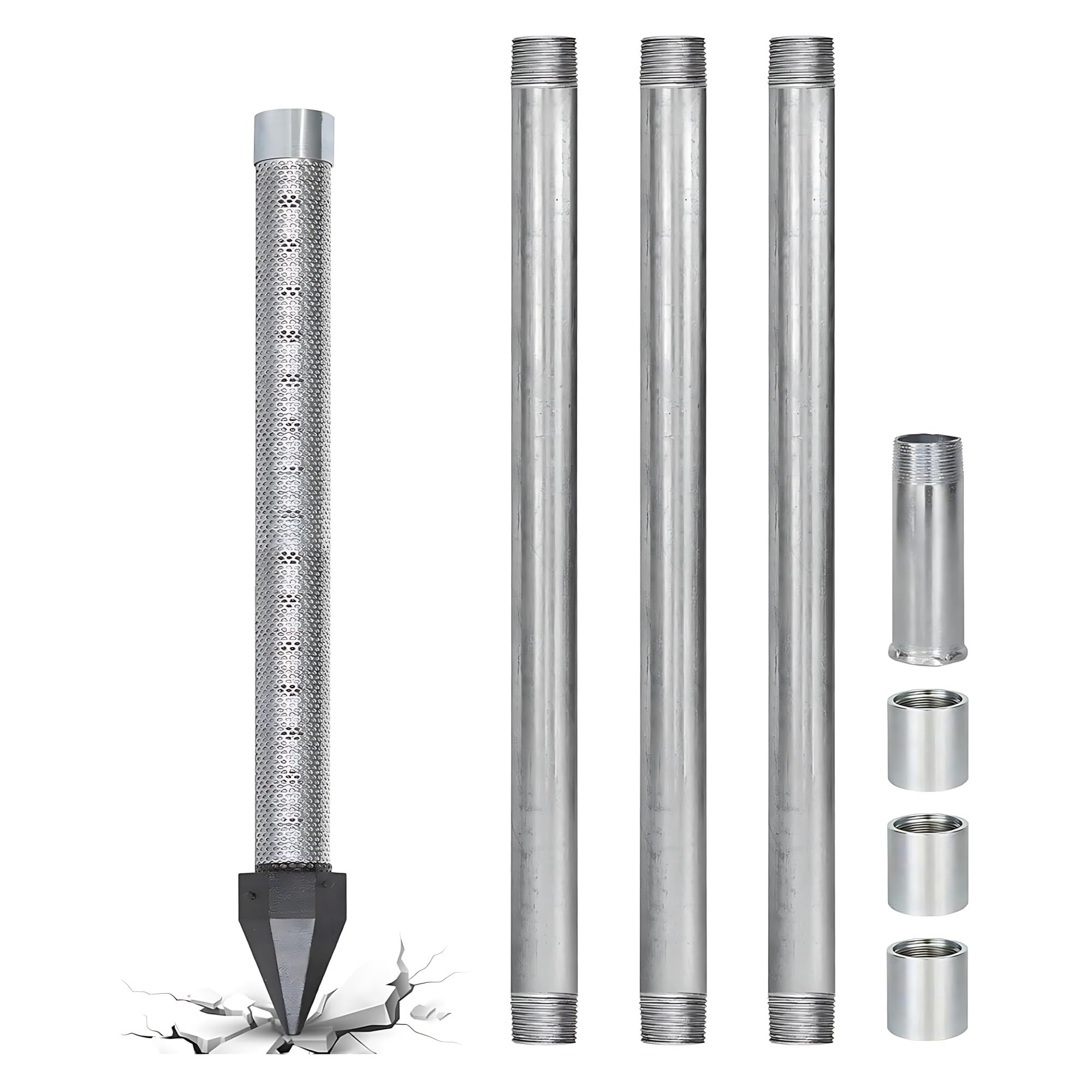 Independencia hídrica: kit punta pozo 1 1/4" NPT, filtro inox anti-arena, solución manual para emergencias sequía, riego autónomo jardín y huerto(4m)