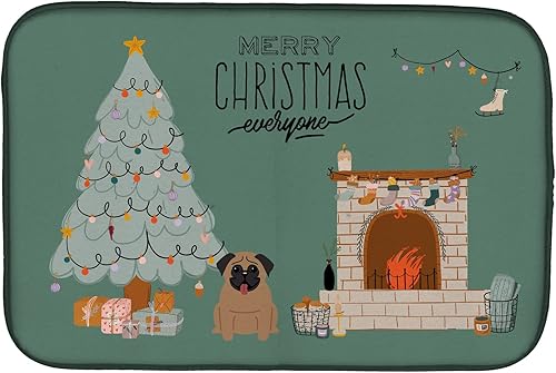 Miniatura 51 de Caroline's Treasures CK7824DDM - Tapete absorbente para secado de platos con diseño de bulldog inglés, rojo y blanco, para encimera de cocina, 14 x