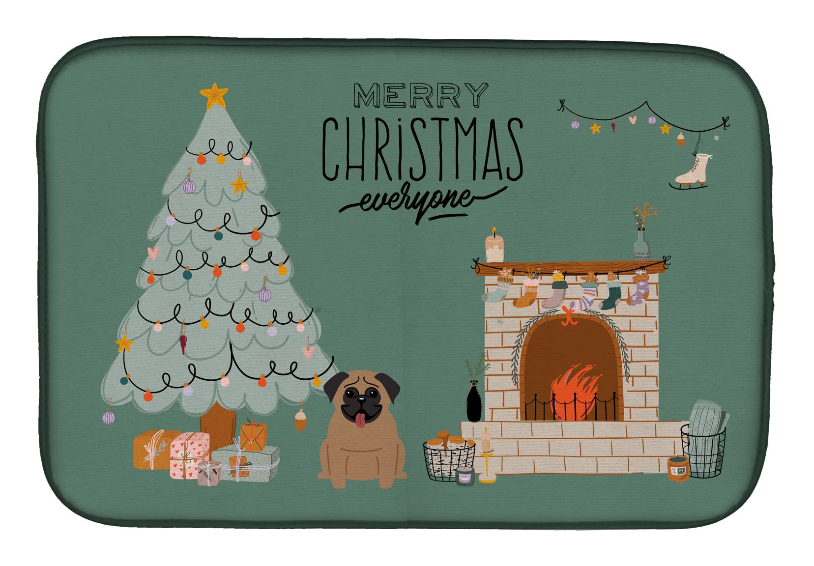 Alfombrillas para secar platos navideñas Caroline's Treasures CK7568DDM de poliéster