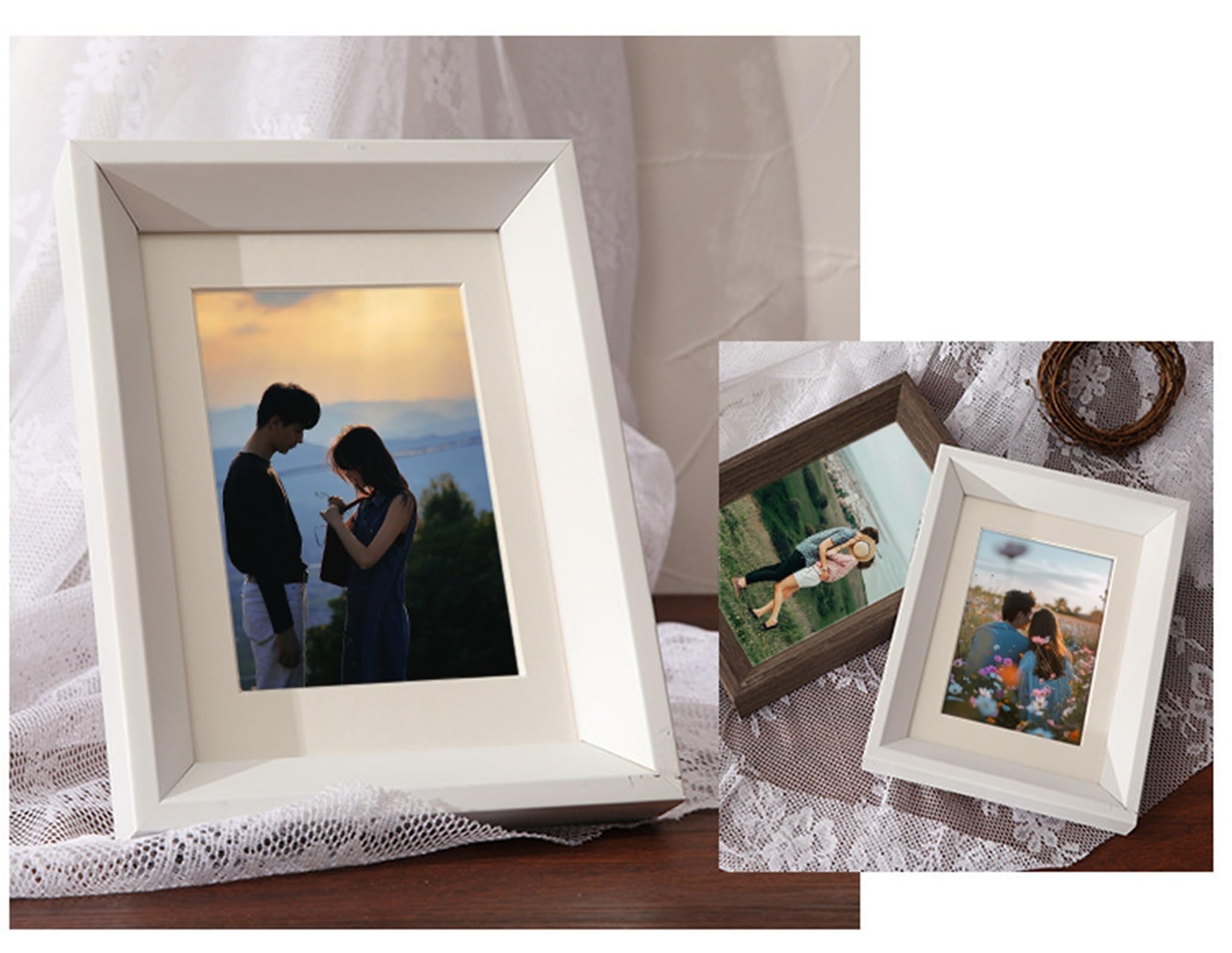 Amazon.com - Grewod 12x16 Wood Photo Frame, White, Rectangle