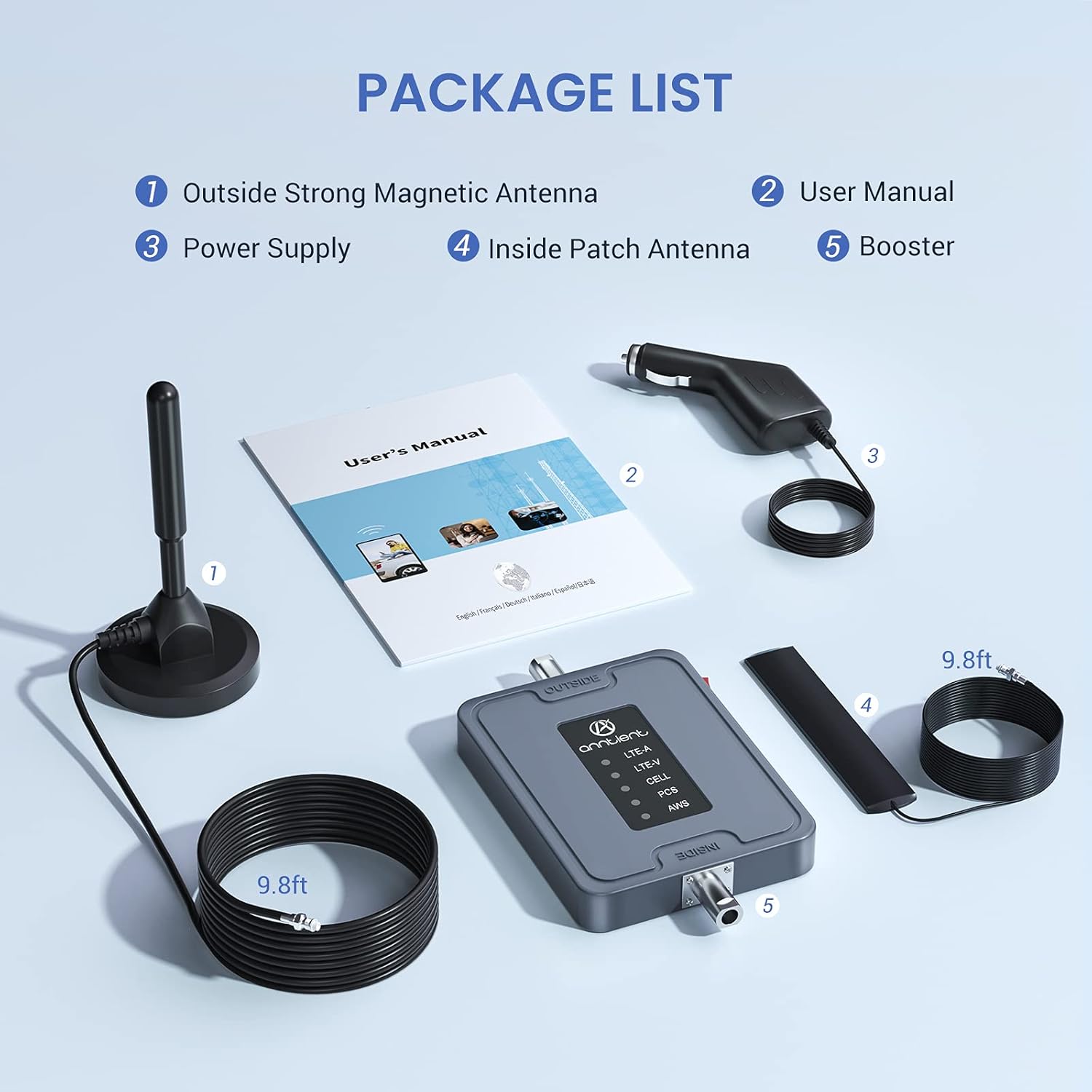 Onе-Dау Sаlе: Uр tо 70% оƒƒ ANNTLENT Cell Phone Signal Booster for Car Auto RV Truck 5 Bands ，Apply to All U.S. Carriers | Verizon AT&T Sprint | Amplifies 4G LTE 3G 2G Signal .