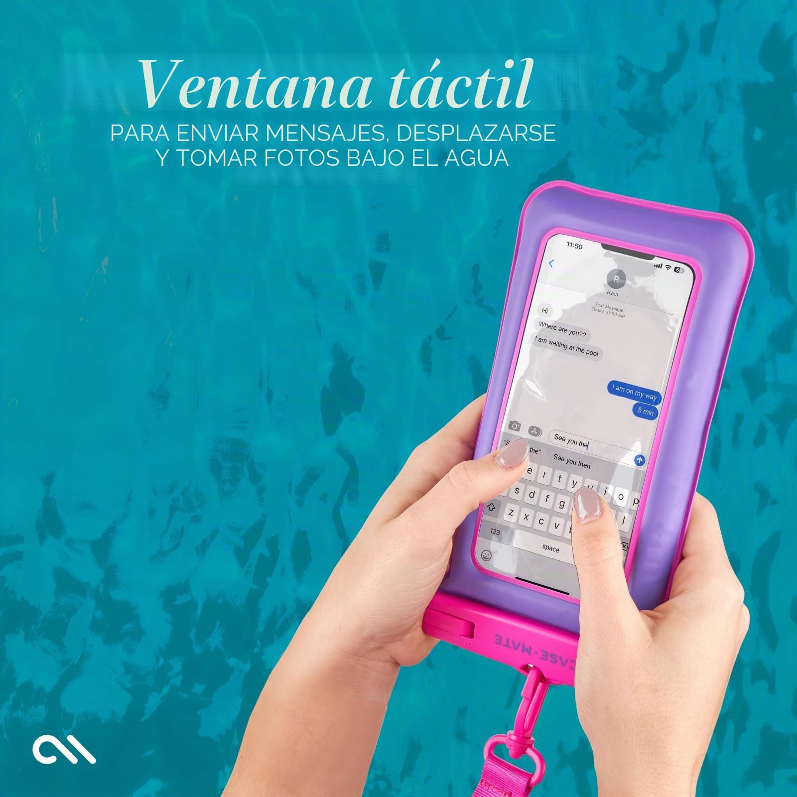 CASE-MATE - Funda Impermeable IP68 para teléfono [Compatible con Pantalla táctil] - Funda Flotante Impermeable con cordón Cruzado para iPhone 14 Pro Max/13 Pro Max/12 Pro Max/11/S23 Ultra - Paraíso
