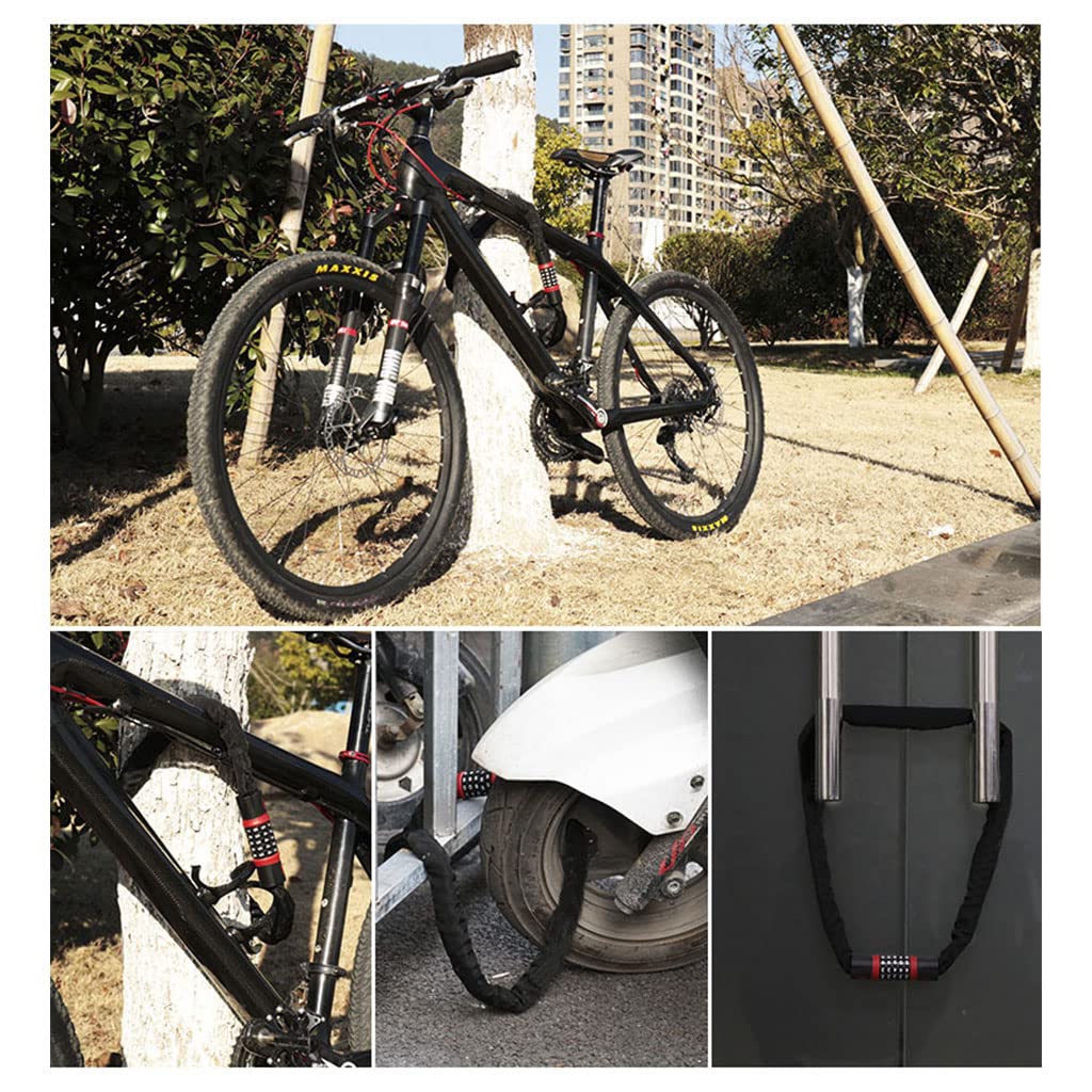 Lucchetto a combinazione a 5 cifre con cavo per moto, scooter, bici da strada