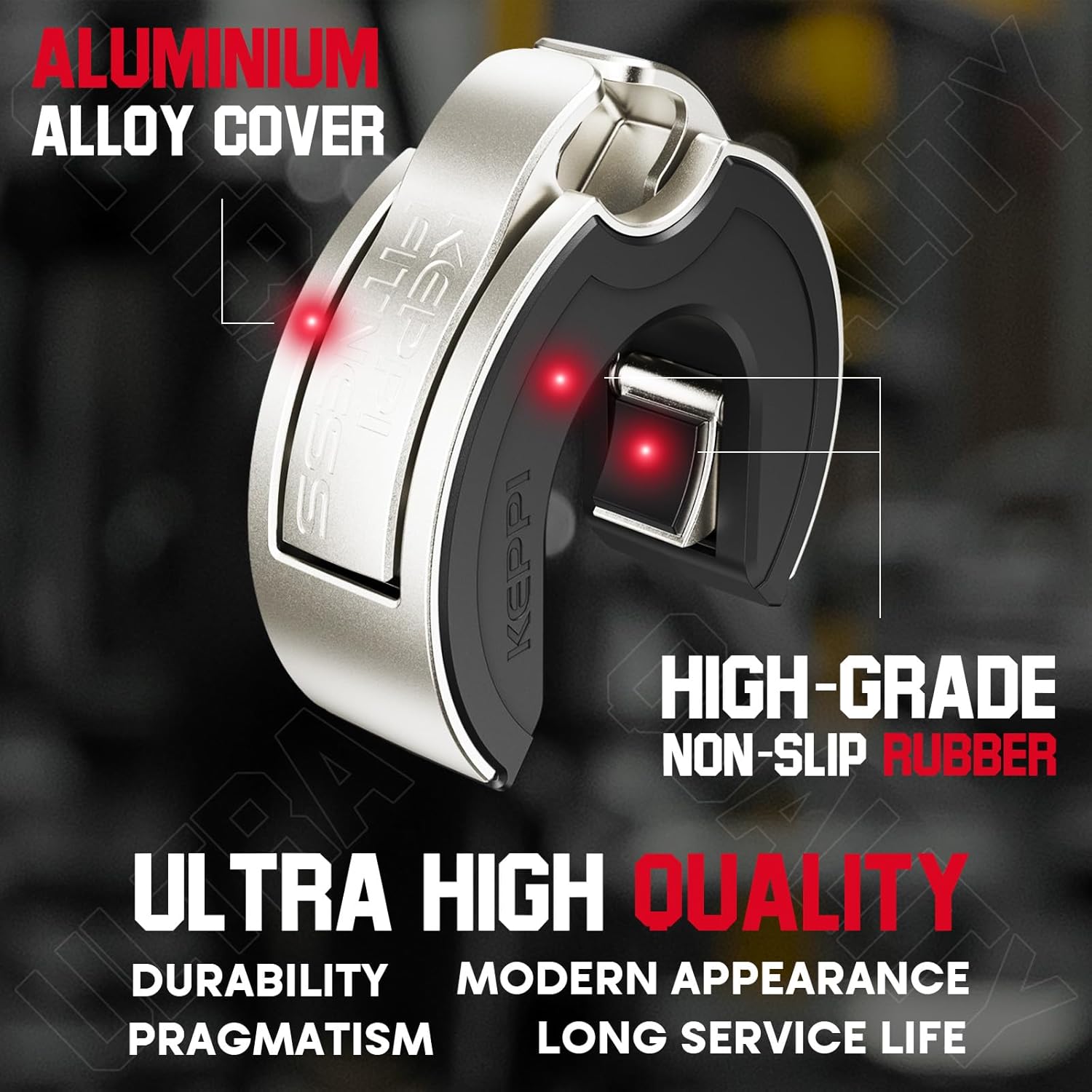 KeppiFitness Barbell Clamps, 2-Inch Aluminum Barbell Clips with Magnetic Storage, Fast Locking & Removal - OPENCOLLAR (Silver,Black)