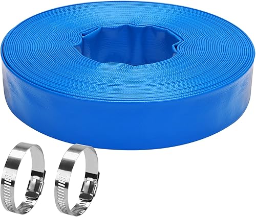 Miniatura 27 de Lay-Flat Manguera de retrolavado para piscina, manguera de descarga reforzada de PVC resistente a la intemperie, manguera de drenaje de piscina