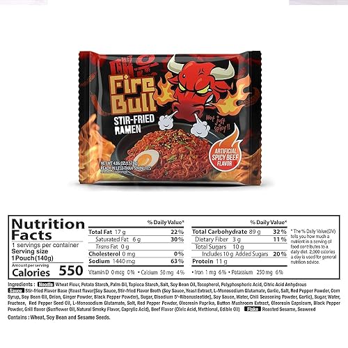 Miniatura 4 de Ramen Fire-Bull - Ramen picante intenso salteado  Auténtico calor coreano se une a la delicia sabrosa  Fideos gruesos y masticables  Comida rápida y