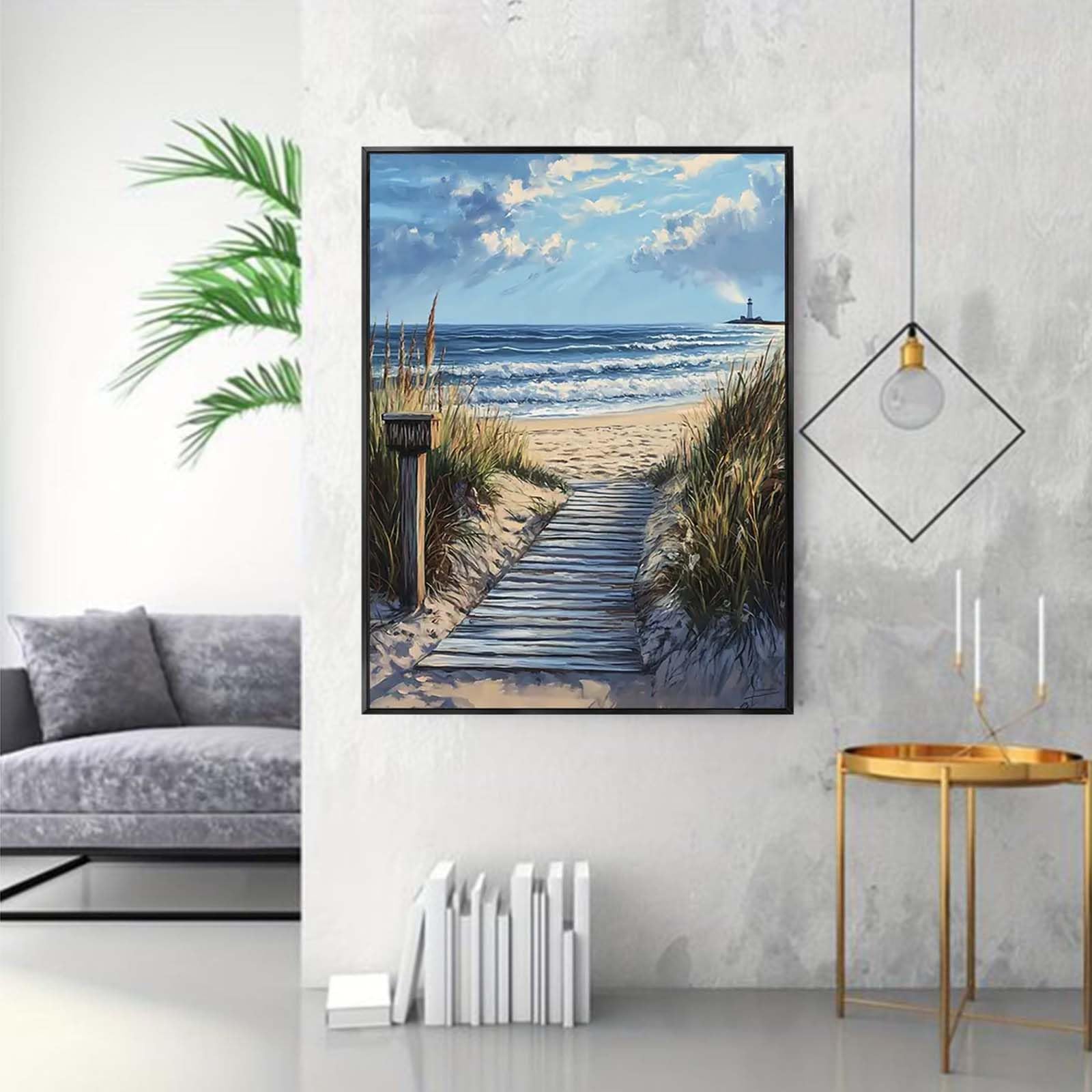 Gutluz Pittura Con I Numeri Per Adulti - Paesaggio Lunare Notte - Kit Completo Con Tela 40x50 Cm, Colori Acrilici E Pennelli - CD148