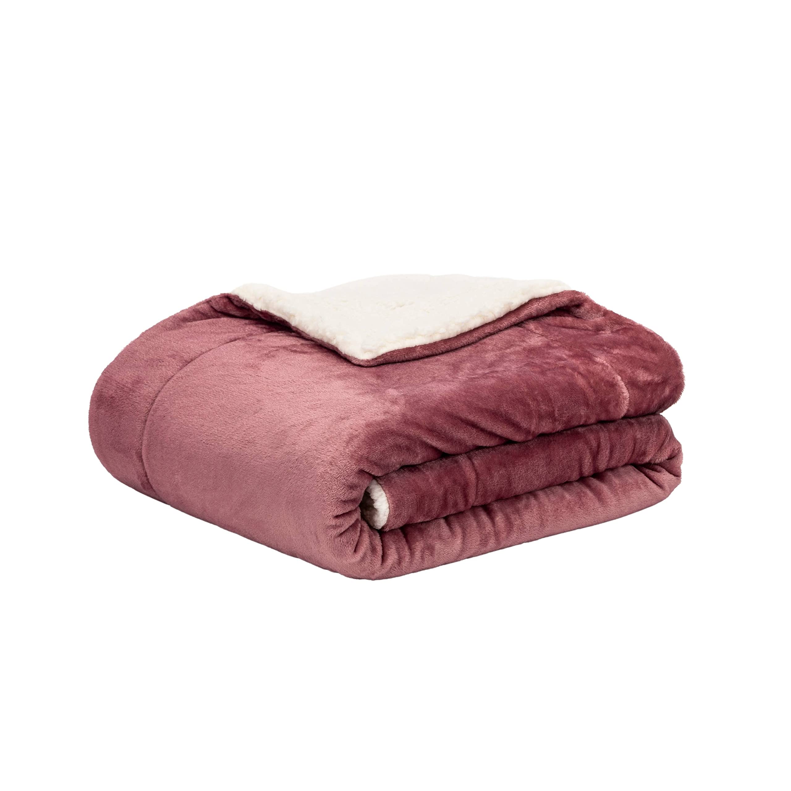TRAMAS+ Manta Cama Invierno, Manta Sofa Grande Sherpa Terciopelo Reversible, Manta Sofa Gruesa Suave y Transpirable - (150x200 cm, Malva/Rosa)