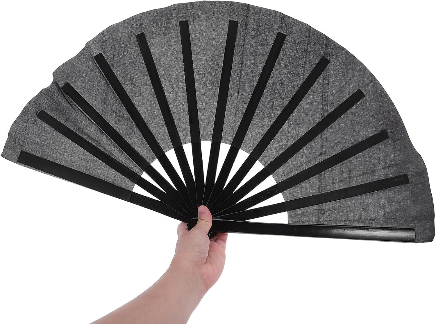 4pcs Folding Hand Fans Set, Black Frame with Black Silk Covers, Vintage Chinese Dance Prop Fans for Wedding, Festival, Performance, and Party Decorations