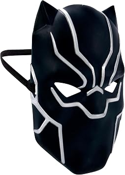 Jazwares Marvel Black Panther Youth Mask - Plastic Mask with Elastic Strap Standard