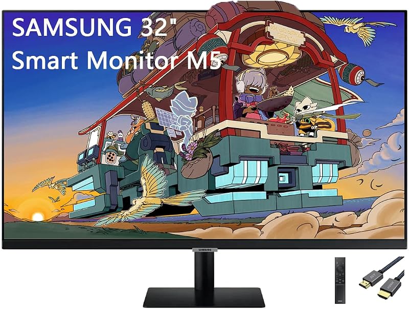 Monitor inteligente FHD 1080P serie M5 (M50D) de 32 pulgadas con aplicaciones de transmisión de TV, parlantes, HDR10, centro de juegos, múltiples puertos, rastreador de entrenamiento, herramientas de accesibilidad visual, LS32DM500