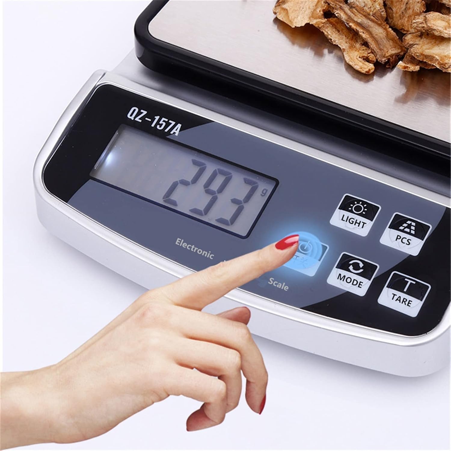 Food Scale 15KG/1g Electronic fit in USB Charge/Plug-in/Battery Waterproof Kitchen Household Coffee Digital Baking Scales(