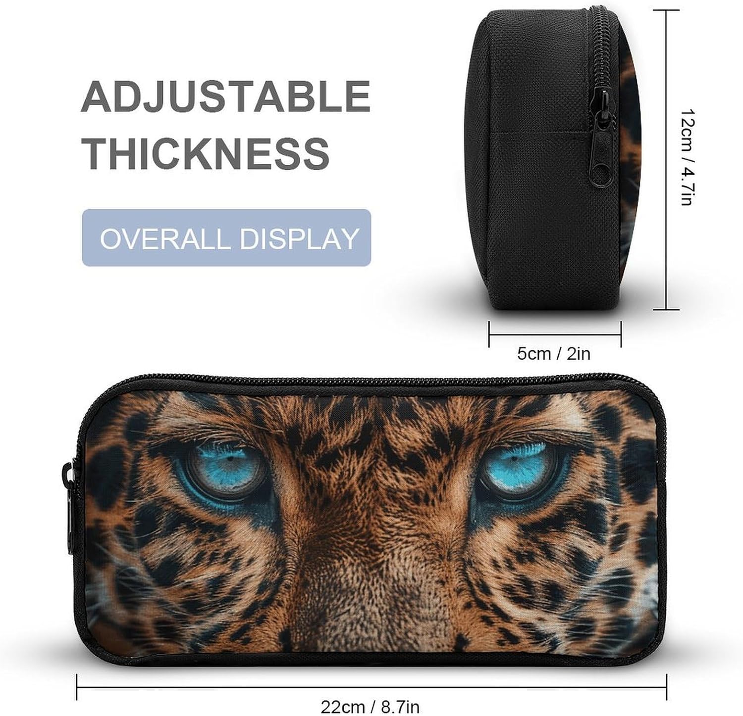 Leopard Face Pencil Case Large Pencil Bag with Zipper image 2