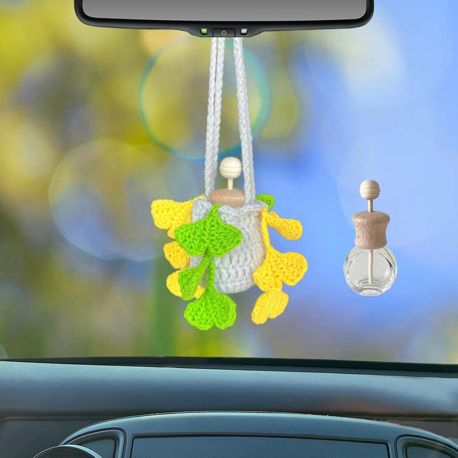 Car Essential Oil Diffuser Crochet Car Hanging Accessories