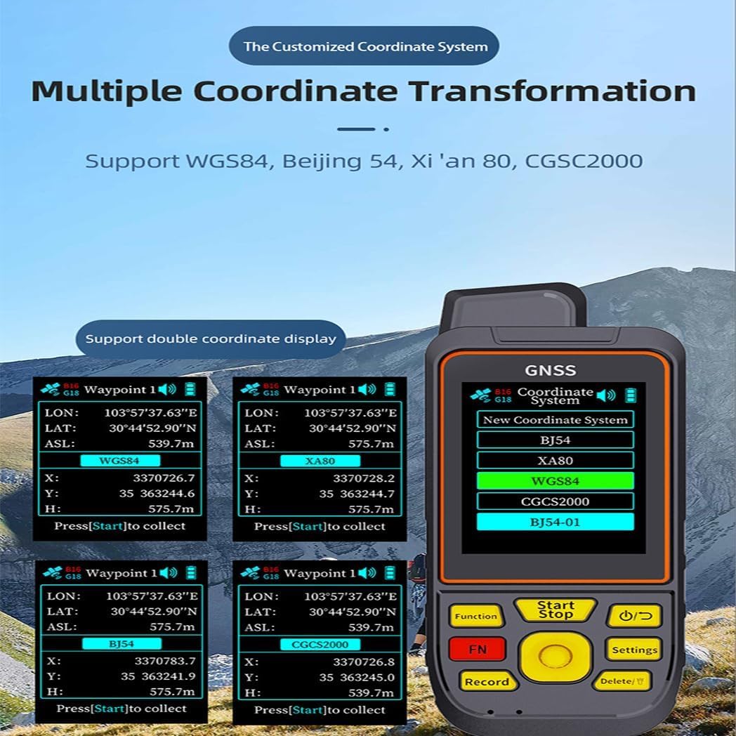 Localizador GPS de mano, medidor de tierra GPS de alta precisión, con pantalla a color de 3.6 pulgadas, medición en tiempo real, IP6 a prueba de polvo, para exploración de campo, Troop Gauss, pesca en