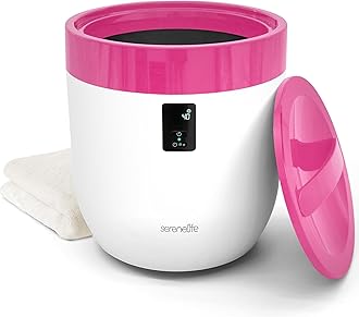 SereneLife Counter Towel Warmer Bucket - with Customized Fragrance for Spa and Bathroom, Luxury Heater, Auto Shut Off, Fits 1 Large Blanket, Bathrobe, PJs (Pink)