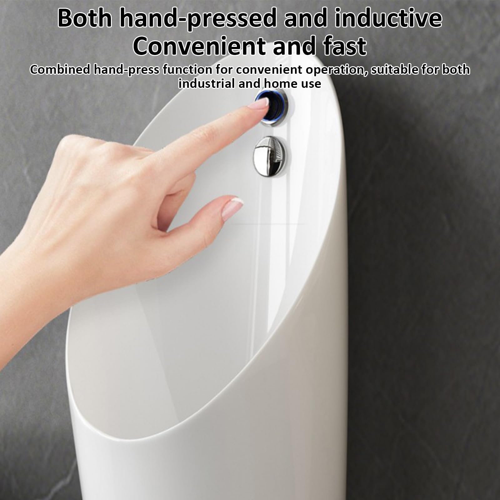 Orinatoi per Uomo a Prova di Perdite, con Sensore di Scarico/Pulsante di Scarico, Orinatoio in Ceramica da Pavimento, per Bagno, Hotel, Luoghi Pubblici(Pink)